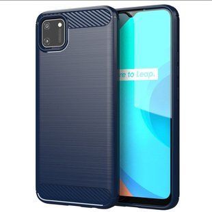 Протиударний чохол для Realme C11 | Rugged Carbon | синій