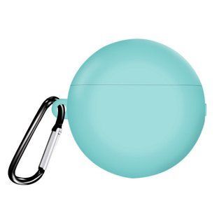 Силиконовый чехол для Huawei FreeBuds 3 | чехол + карабин | цельный | бирюзовый