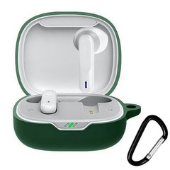 Силіконовий чохол для навушників JBL W300 TWS | чохол + какрабін | зелений