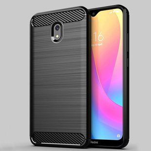 Противоударный TPU чехол для Xiaomi Redmi 8A | Rugged Carbon | черный
