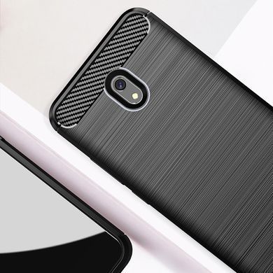 Противоударный TPU чехол для Xiaomi Redmi 8A | Rugged Carbon | черный