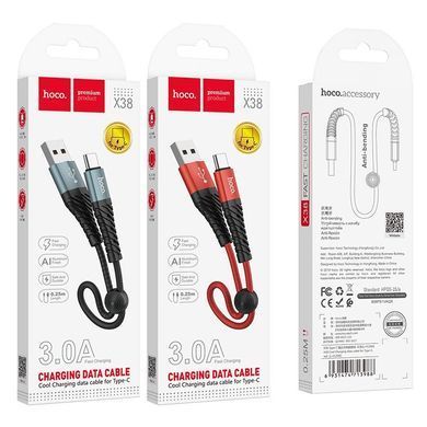 Кабель для зарядки Hoco X38 USB Type A - USB Type-C (3A, 0,25м)