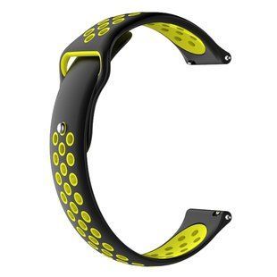 Силиконовый ремешок для Amazfit Bip 3 Pro (A2171) | HMU | 20 мм | черный и желтый